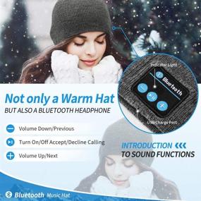 img 3 attached to Wireless Bluetooth Beanie Hat 5.0, Music Winter Beanie with Built-In HD Stereo Speakers & Mic, Ideal for Outdoor Sports, Christmas Birthday Gift for Men Women Dad Mom (Elegant Grey)