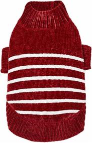 img 1 attached to 🐶 Colorful Cozy Chenille Dog Sweaters: Blueberry Pet's Classy Striped Collection