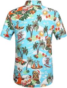 img 3 attached to 🌴 Men's Tropical Hawaiian Christmas Shirts - SSLR Clothing for Stylish Shirts