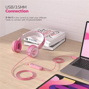 img 1 attached to 🎧 USB наушники с микрофоном | Hi-fi стерео компьютерная гарнитура со встроенным управлением для громкости и отключения микрофона | Шумоподавляющий микрофон и регулируемое крепление микрофона для ПК и Mac | Идеально подходит для класса, дома, офиса