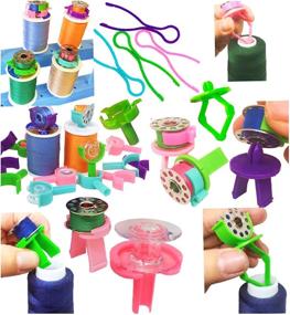 img 2 attached to 🧵 PeavyTailor Bobbin Holder 16Pcs Bobbin Clips Spool Huggers | Sewing Machine Thread Organizer. Bobbin Clamps & Thread Huggers for Sewing Kit to Prevent Thread Tails from Unwinding.