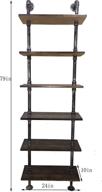 📚 wgx design for you industrial 6-tier modern ladder shelf bookcase: stylish wood storage display shelving, wall mounted metal wood shelves bookshelf in vintage wrought iron finish логотип