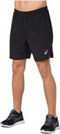 asics men's silver 7in run short: superior comfort and performance for active men logo