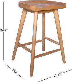 img 1 attached to 🪑 Rivet Counter-Height Kitchen Bar Stool - 24" Natural Birch Wood Finish, by Amazon Brand