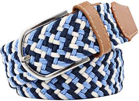 img 1 attached to 👗 Versatile Mixed Stretch Braided Fashion Elastic Belts: Must-Have Women's Accessories