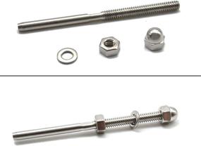 img 1 attached to 🔗 WELTEK 10-Pack Cable Railing Kit with Threaded Stud Tension End Fitting Terminal &amp; 105 Feet 1/8 Stainless Steel Aircraft Wire Rope - Marine Grade T316 7x7