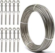 🔗 weltek 10-pack cable railing kit with threaded stud tension end fitting terminal &amp; 105 feet 1/8 stainless steel aircraft wire rope - marine grade t316 7x7 logo