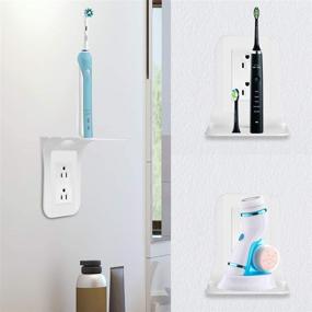 img 2 attached to Space-Saving Outlet Shelf - Easy Install Power Perch for Up to 10 lbs - 2 Pack