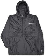 big and tall men's champion hooded anorak windbreaker rain jacket логотип