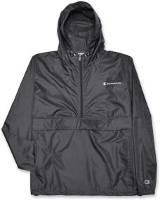 img 4 attached to Big and Tall Men's Champion Hooded Anorak Windbreaker Rain Jacket