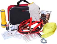 🚗 justin case commuter car emergency kit: ultimate roadside assistance package with booster cables, tow strap, first aid kit, and more! logo