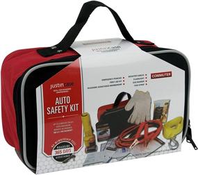 img 2 attached to 🚗 Justin Case Commuter Car Emergency Kit: Ultimate Roadside Assistance Package with Booster Cables, Tow Strap, First Aid Kit, and More!