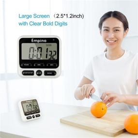 img 1 attached to 🍳 Empino Upgraded Digital Kitchen Timer: 24-Hours Cooking Timer Clock Countdown with Big Digits, Loud Alarm, Magnetic Backing Stand, and Memory Function – Perfect for Cooking, Baking, and Exercise!