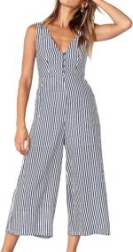img 4 attached to 👗 ECOWISH Sleeveless Jumpsuit Rompers for Women's Clothing in Jumpsuits, Rompers & Overalls