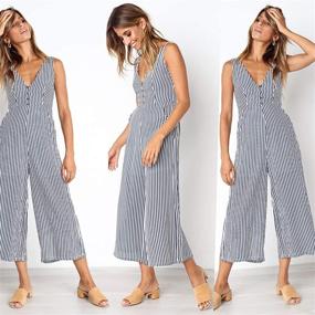img 1 attached to 👗 ECOWISH Sleeveless Jumpsuit Rompers for Women's Clothing in Jumpsuits, Rompers & Overalls