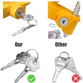 img 3 attached to 🔒 Universal Coupler Lock – Heavy-Duty Steel Trailer Hitch Lock by OKLEAD - Adjustable Security for 1-7/8 Inch, 2 Inch, and 2-5/16 Inch Couplers (Yellow)