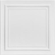 🔳 a la maison ceilings r24 line art foam glue-up ceiling tile (256 sq. ft./case), pack of 96, plain white: a stylish and convenient ceiling tile solution логотип