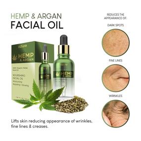 img 2 attached to 🌿 Hemp and Argan Korean Facial Oil - Nourishing, Moisturizing, Repairing, Lifts Skin, Reduces Wrinkles, Fine Lines, and Creases - 50mL