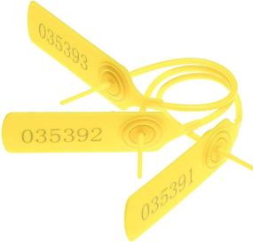 img 4 attached to XF-Vel Pull-Tite Security Seal Tamper Resistant Tags Plastic Padlock Sign Ties Numbered (Yellow