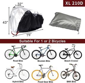 img 3 attached to 🚲 Wpond Nylon Waterproof Bike Cover with Lock Hole - Protects 1 or 2 Bikes from Sun, Rain, Dust, and UV Rays