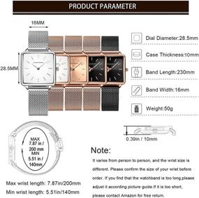 img 1 attached to Quartz Watches Square Business Stainless