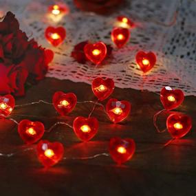 img 1 attached to 💖 Romantic 10ft Red Heart Fairy Lights with Remote - Perfect Valentine's Day Gift, Wedding Décor, Party Ornaments