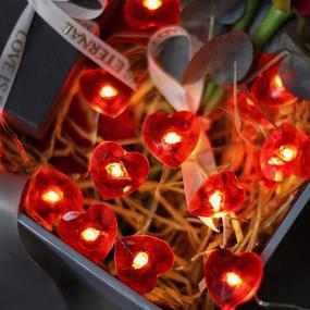 img 2 attached to 💖 Romantic 10ft Red Heart Fairy Lights with Remote - Perfect Valentine's Day Gift, Wedding Décor, Party Ornaments