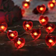 💖 romantic 10ft red heart fairy lights with remote - perfect valentine's day gift, wedding décor, party ornaments logo