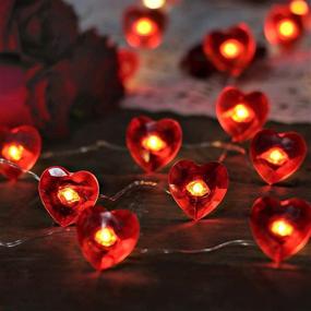 img 4 attached to 💖 Romantic 10ft Red Heart Fairy Lights with Remote - Perfect Valentine's Day Gift, Wedding Décor, Party Ornaments