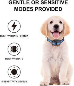 img 1 attached to 🐶 Rechargeable Dog Bark Collar with Beep Vibration Shock - Humane Anti-Bark Collar for Small Medium Large Dogs - 5 Adjustable Sensitivity Levels - Effective Dog Training Device