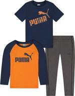 🧡 puma boys' tapered vibrant orange t-shirt: ideal addition to clothing sets logo