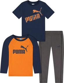 img 2 attached to 🧡 PUMA Boys' Tapered Vibrant Orange T-Shirt: Ideal Addition to Clothing Sets