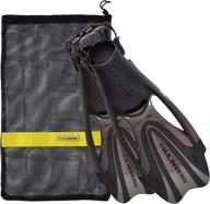 🤿 u.s. divers fa278o1201s proflex fx snorkeling set: small size men's & women's diving fins with mesh carry bag in titanium gray logo