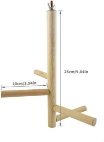 img 1 attached to HANZE Bird Perch Natural Wood Stand & Platform for Small to Medium Pet Parrots, Budgies, Parakeets, Cockatiels, Conures, Lovebirds - Cage Accessories & Toys