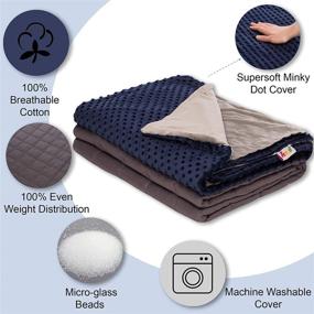 img 2 attached to 🛏️ Hazli Kids Weighted Blanket for Adults/Teens: Cozy 12lb Cotton Heavy Blanket with Removable Minky Cover, Ideal for Relaxation and Restful Sleep - 48x72 inches