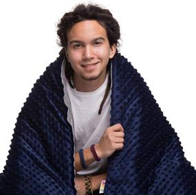 img 4 attached to 🛏️ Hazli Kids Weighted Blanket for Adults/Teens: Cozy 12lb Cotton Heavy Blanket with Removable Minky Cover, Ideal for Relaxation and Restful Sleep - 48x72 inches