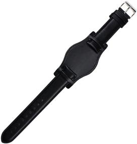 img 4 attached to Strap Waterproof Leather Black Black Stitching