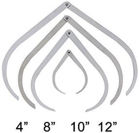 img 1 attached to COMIART Stainless Steel Bent-Leg Caliper Set for Clay 🔧 Sculpture, Ceramic Measuring, and Pottery Tools - 12-inch, 10-inch, 8-inch, 4-inch