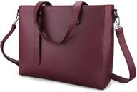 👜 ecosusi women's pu leather laptop tote bag - briefcase messenger shoulder bag for 15.6" laptops logo