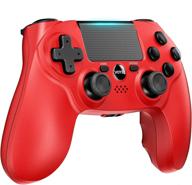 🎮 voyee wireless gamepad with dual vibration - ps4 controller compatible, upgraded joystick & motion control (red) logo