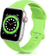 🍏 zalaver apple watch band 38mm 40mm 41mm 42mm 44mm 45mm - soft silicone sport replacement band for iwatch series 7 6 5 4 3 2 1 - women men - apple green - 38mm/40mm s/m logo