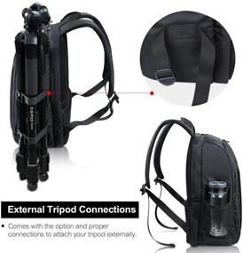 img 2 attached to 📷 Estarer Водонепроницаемый рюкзак для фотокамер SLR/DSLR: Идеально подходит для Nikon, Canon, Sony, GoPro, DJI Mavic Drone, ноутбука 15.6 дюймов и аксессуаров. С крышкой от дождя - идеальная сумка для фотографа.