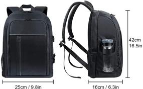 img 1 attached to 📷 Estarer Водонепроницаемый рюкзак для фотокамер SLR/DSLR: Идеально подходит для Nikon, Canon, Sony, GoPro, DJI Mavic Drone, ноутбука 15.6 дюймов и аксессуаров. С крышкой от дождя - идеальная сумка для фотографа.
