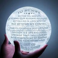 🌙 romantic engraved 3d moon lamp for wife - personalized 5.9 inch moonlight gift for wife on valentine's & christmas логотип