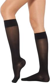 img 2 attached to 🧦 Healthweir Sheer Compression Knee High Stockings for Women | 15-20 mmHg (EU 18-22) | Skin Tone | Medical Grade Compression