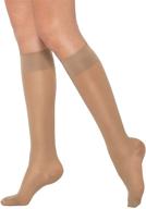 🧦 healthweir sheer compression knee high stockings for women | 15-20 mmhg (eu 18-22) | skin tone | medical grade compression логотип