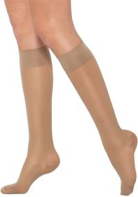 img 4 attached to 🧦 Healthweir Sheer Compression Knee High Stockings for Women | 15-20 mmHg (EU 18-22) | Skin Tone | Medical Grade Compression