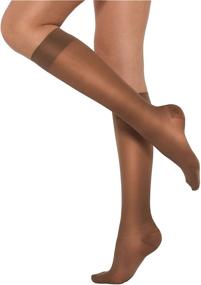 img 3 attached to 🧦 Healthweir Sheer Compression Knee High Stockings for Women | 15-20 mmHg (EU 18-22) | Skin Tone | Medical Grade Compression