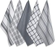 🍽️ dii assorted 5-piece gray kitchen dishtowel set, woven with 18x28" dimensions logo