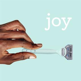 img 3 attached to Joy Razors for Women - 1 Handle with 4 Refillable Razor Blades, Teal Color, Lubrastrip to Minimize Skin Irritation